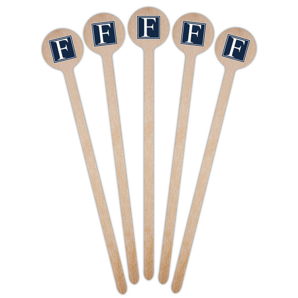 Horizontal Stripe Wooden 7.5" Stir Stick - Round - Fan View