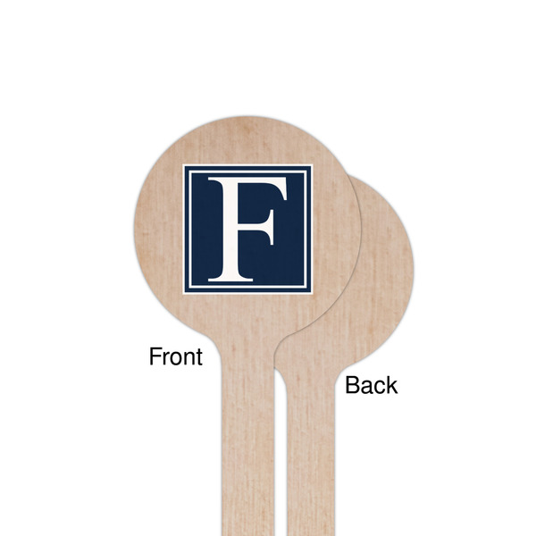 Horizontal Stripe Wooden 7.5" Stir Stick - Round - Single Sided - Front & Back