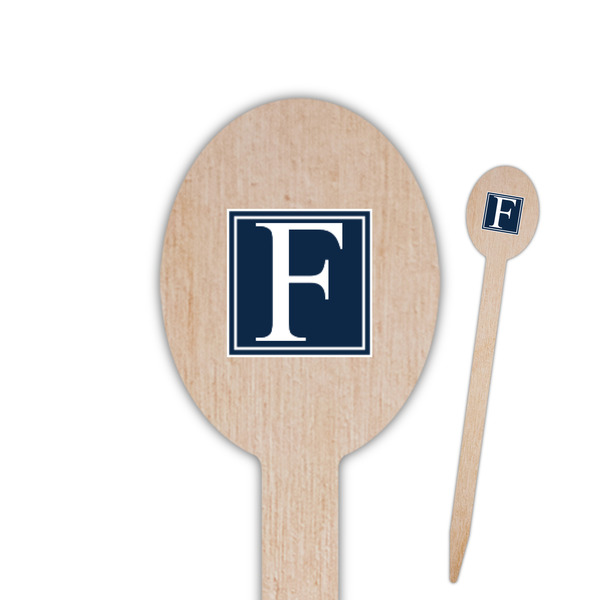 Custom Horizontal Stripe Oval Wooden Food Picks - Double Sided (Personalized)