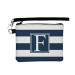 Horizontal Stripe Wristlet ID Case w/ Initial