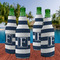 Horizontal Stripe Zipper Bottle Cooler - Set of 4 - LIFESTYLE