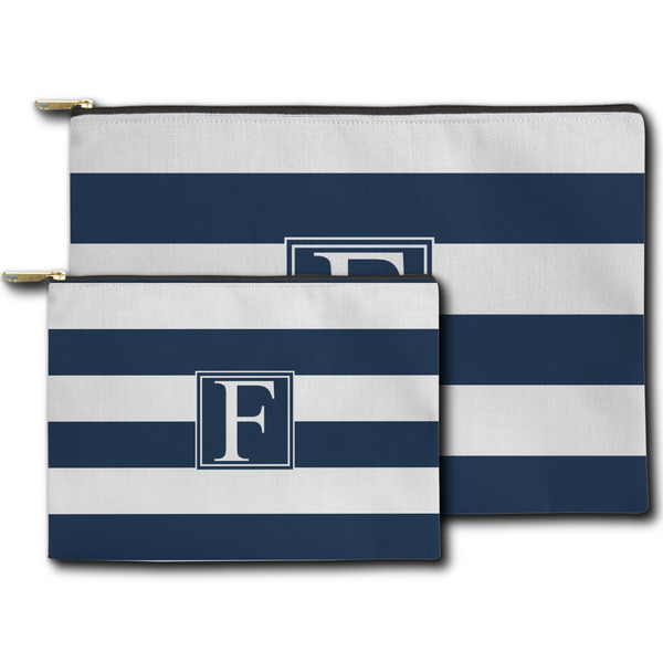 Horizontal Stripe Zippered Pouches - Size Comparison