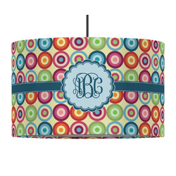 Retro Circles 12" Drum Pendant Lamp - Fabric (Personalized)