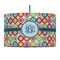 Retro Circles 12" Drum Pendant Lamp - Fabric (Personalized)