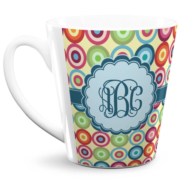Custom Retro Circles 12 Oz Latte Mug (Personalized)