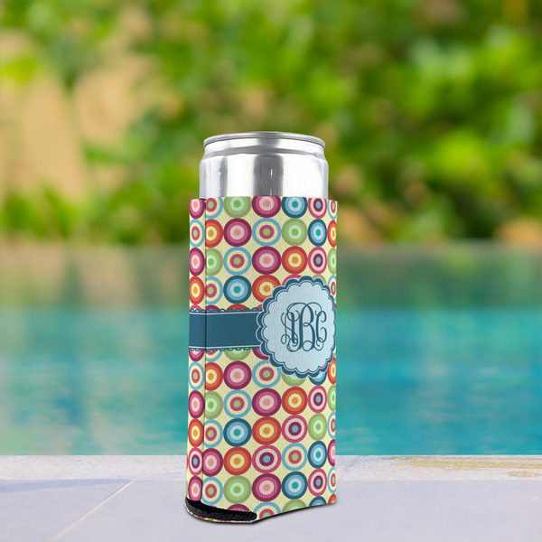 Retro Circles Can Cooler - Tall 12oz - In Context