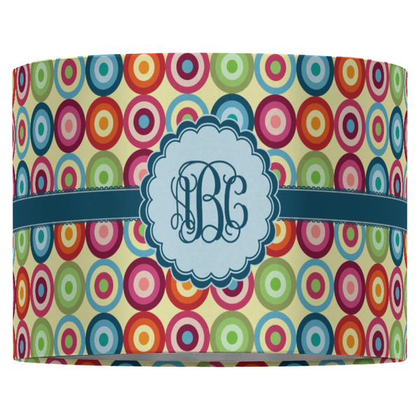Retro Circles 16" Drum Lampshade - FRONT (Fabric)