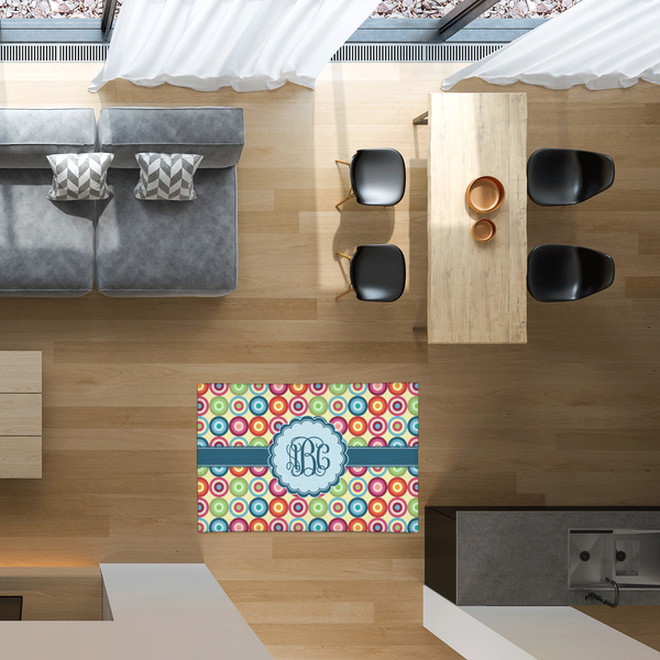 Retro Circles 2'x3' Indoor Area Rugs - IN CONTEXT