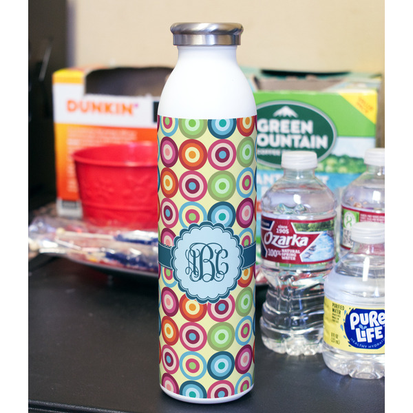 Retro Circles 20oz Water Bottles - Full Print - In Context