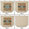 Retro Circles 3 Reusable Cotton Grocery Bags - Front & Back View