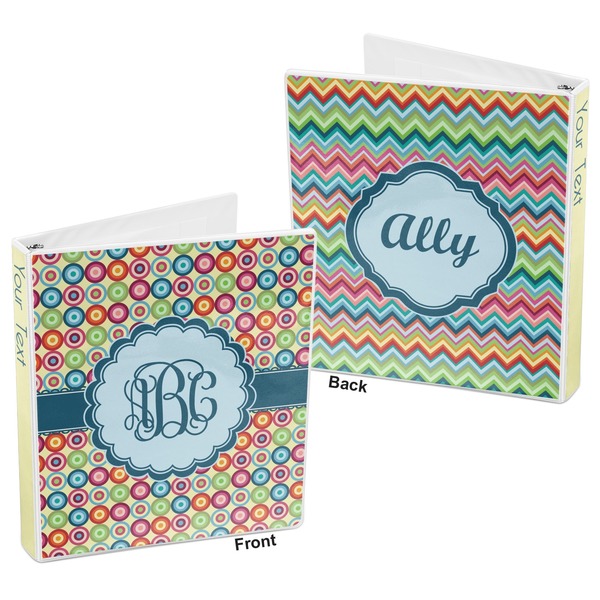 Retro Circles 3-Ring Binder Front and Back
