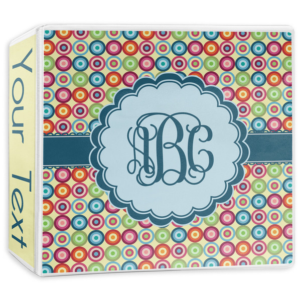 Custom Retro Circles 3-Ring Binder - 3 inch (Personalized)
