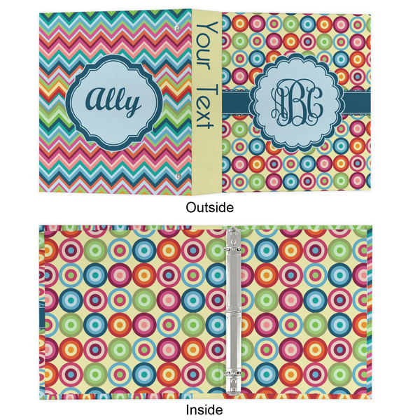 Retro Circles 3 Ring Binders - Full Wrap - 1" - APPROVAL