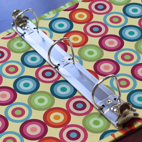 Retro Circles 3 Ring Binders - Full Wrap - 1" - DETAIL
