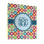 Retro Circles 3 Ring Binder - Full Wrap - 1" (Personalized)