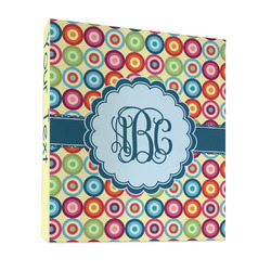 Retro Circles 3 Ring Binder - Full Wrap - 1" (Personalized)