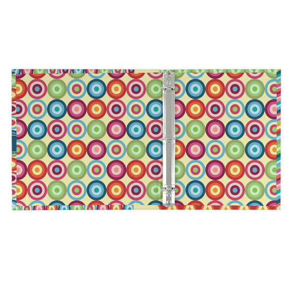 Retro Circles 3 Ring Binders - Full Wrap - 1" - OPEN INSIDE