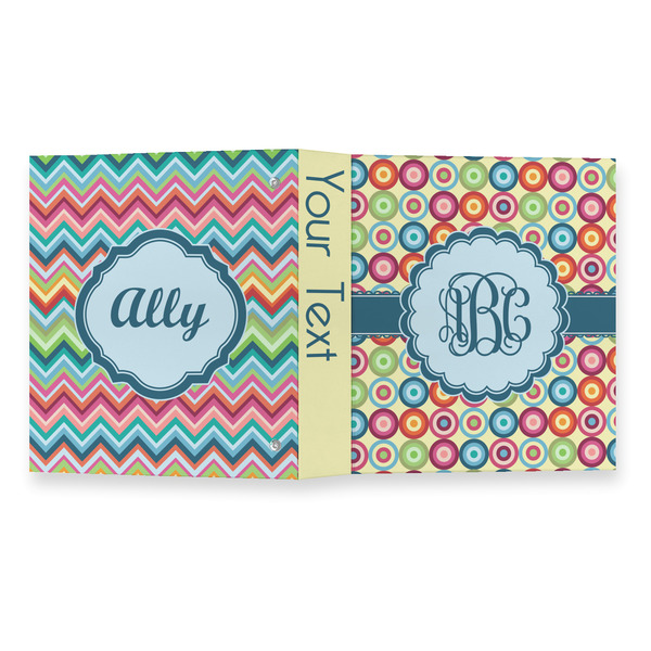 Retro Circles 3 Ring Binders - Full Wrap - 1" - OPEN OUTSIDE