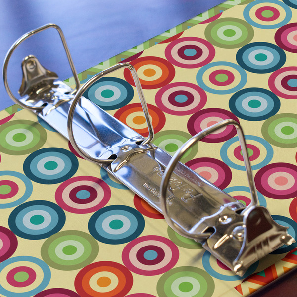 Retro Circles 3 Ring Binders - Full Wrap - 2" - DETAIL