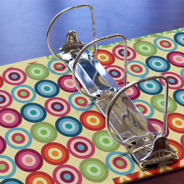 Retro Circles 3 Ring Binders - Full Wrap - 3" - DETAIL