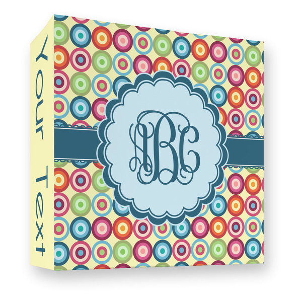 Retro Circles 3 Ring Binders - Full Wrap - 3" - FRONT