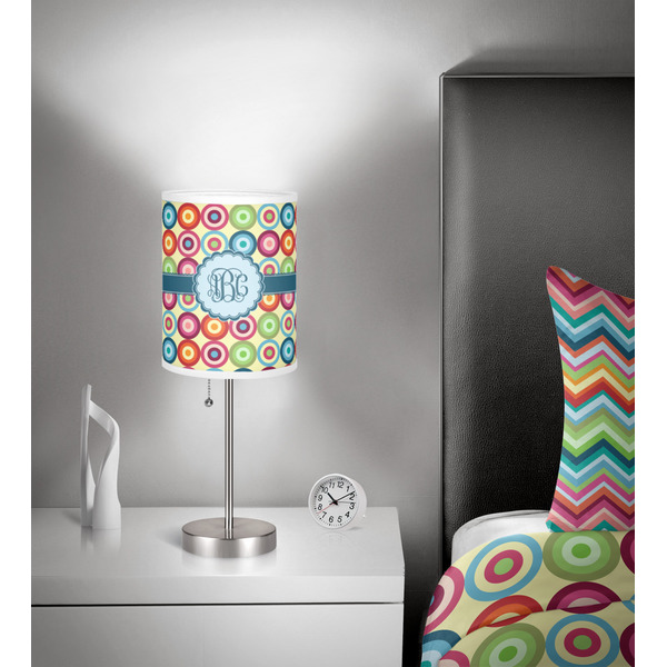 Retro Circles 7 inch drum lamp shade - in room