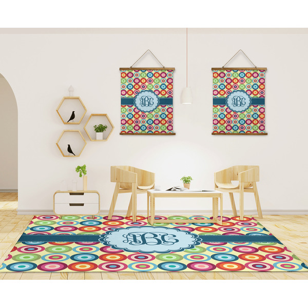 Retro Circles 8'x10' Indoor Area Rugs - IN CONTEXT