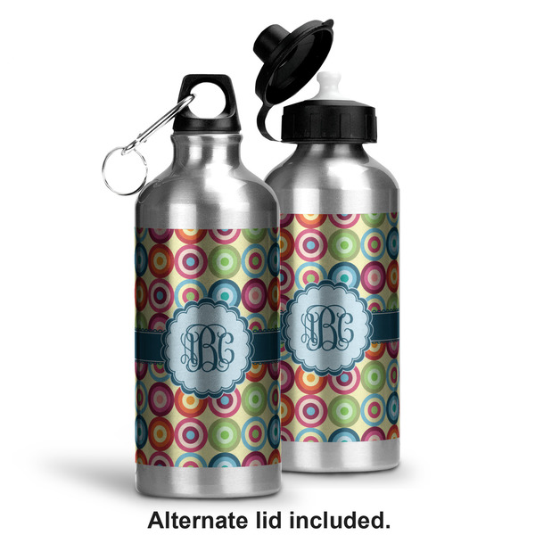 Retro Circles Aluminum Water Bottle - Alternate lid options