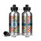 Retro Circles Aluminum Water Bottle - Front and Back