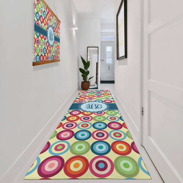 Retro Circles Area Rug Sizes - In Context (vertical)