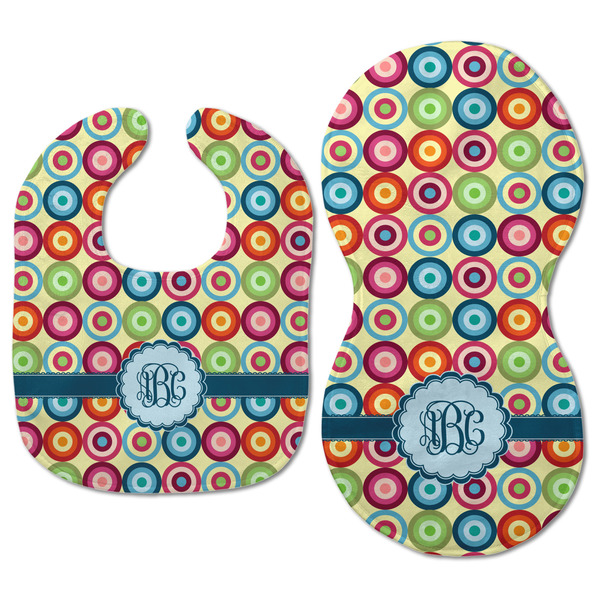Retro Circles Baby Bib & Burp Set - Approval (new bib & burp)