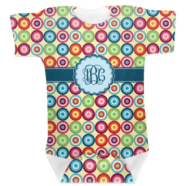 Custom Retro Circles Baby Bodysuit (Personalized)