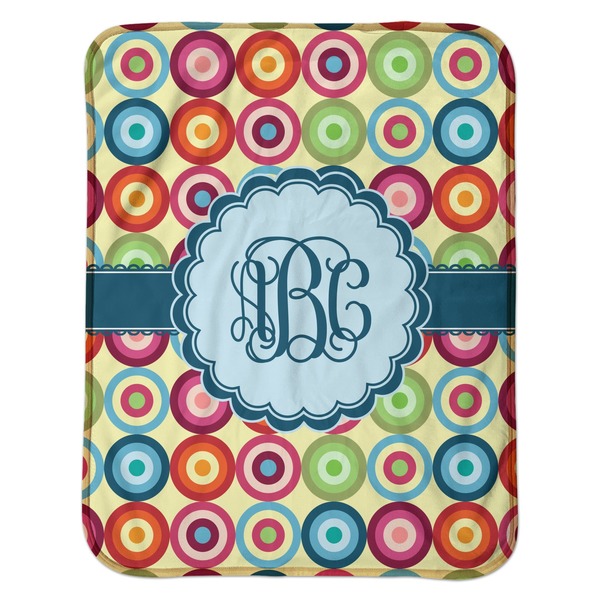 Retro Circles Baby Sherpa Blanket - Flat