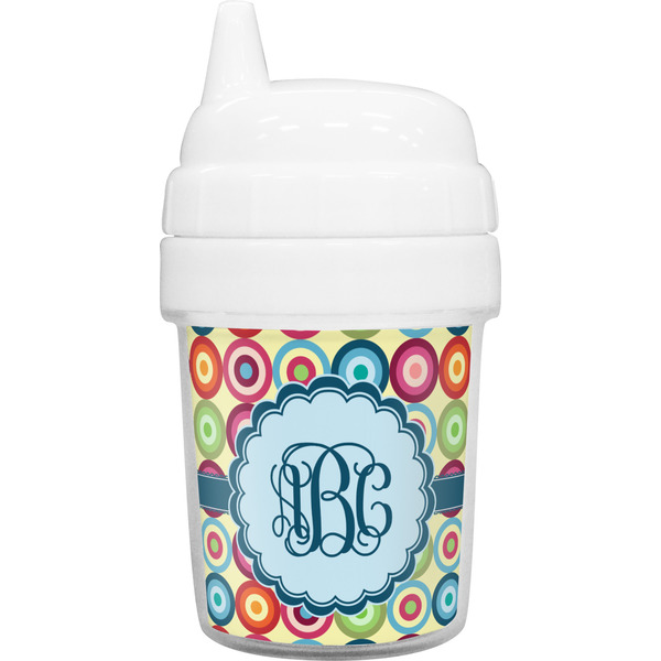 Custom Retro Circles Baby Sippy Cup (Personalized)
