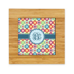 Retro Circles Bamboo Trivet with Ceramic Tile Insert (Personalized)