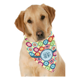 Retro Circles Dog Bandana Scarf w/ Monogram
