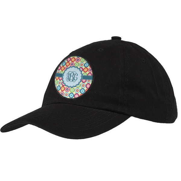 Custom Retro Circles Baseball Cap - Black (Personalized)
