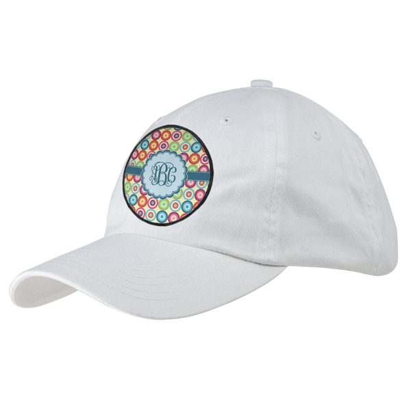 Custom Retro Circles Baseball Cap - White (Personalized)