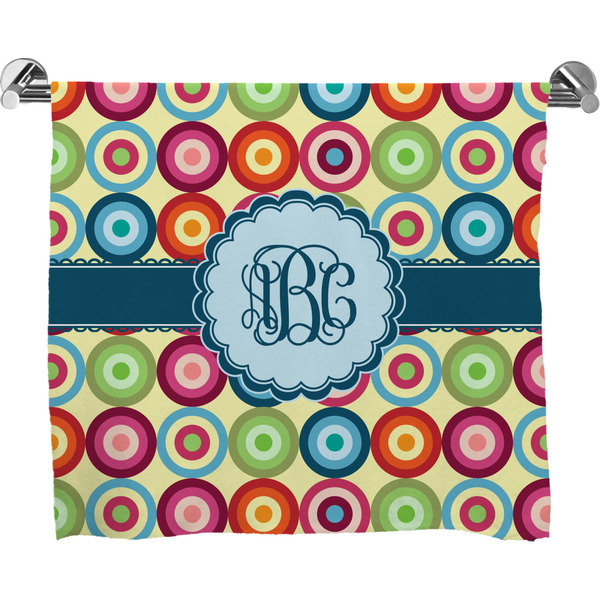 Custom Retro Circles Bath Towel (Personalized)