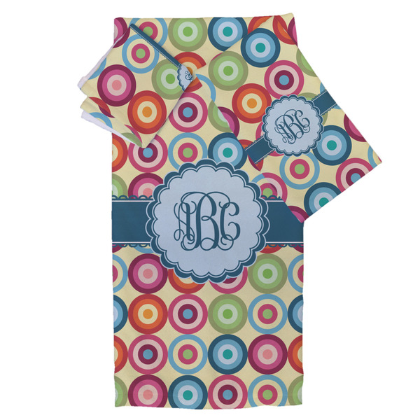 Custom Retro Circles Bath Towel Set - 3 Pcs (Personalized)