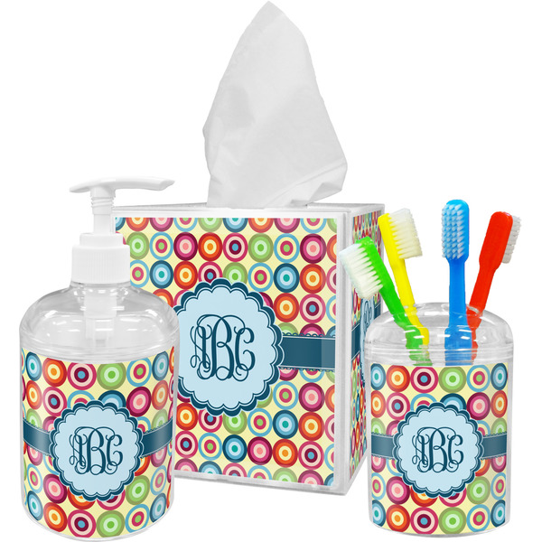 Retro Circles Bathroom Accessories Set (Personalized)