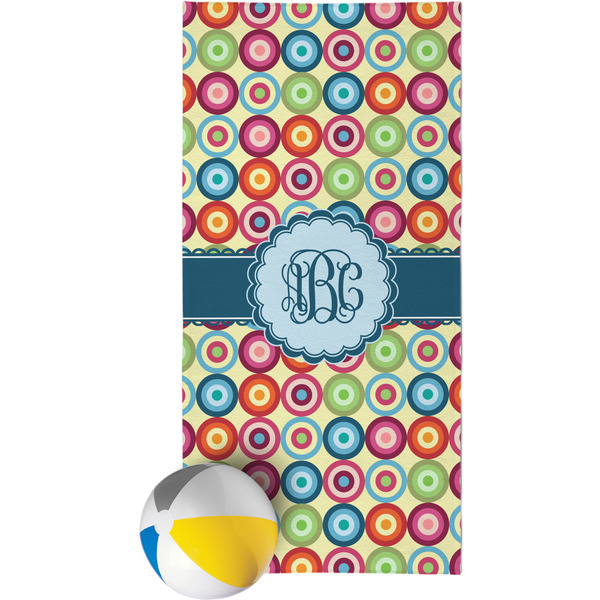 Custom Retro Circles Beach Towel (Personalized)