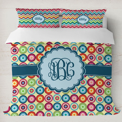Retro Circles Duvet Cover Set - King (Personalized)