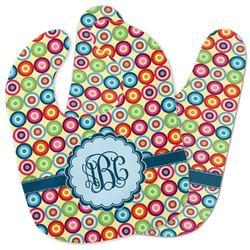 Retro Circles Baby Bib w/ Monogram