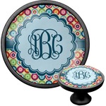 Retro Circles Cabinet Knob (Black) (Personalized)