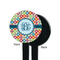 Retro Circles Black Plastic 7" Stir Stick - Single Sided - Round - Front & Back
