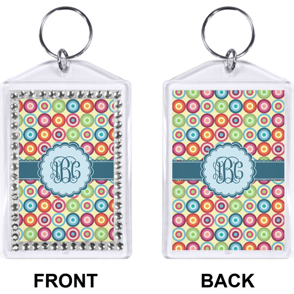 Retro Circles Bling Keychain (Front + Back)