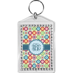 Retro Circles Bling Keychain (Personalized)