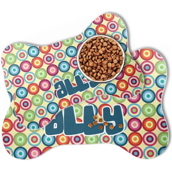 Retro Circles Bone Shaped Dog Mats - MAIN