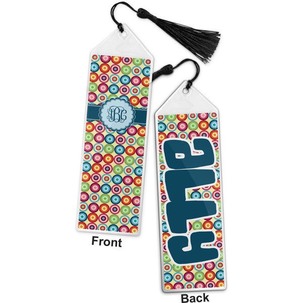 Retro Circles Bookmark with tassel - Front and Back